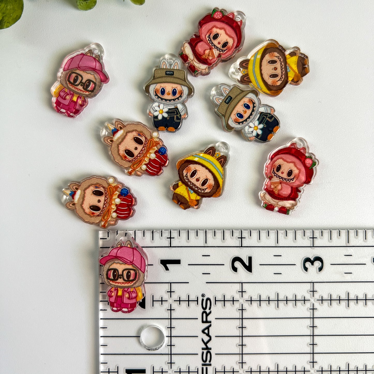 Bubu Acrylic Flat Back Charms Mixed Colors 10 pcs