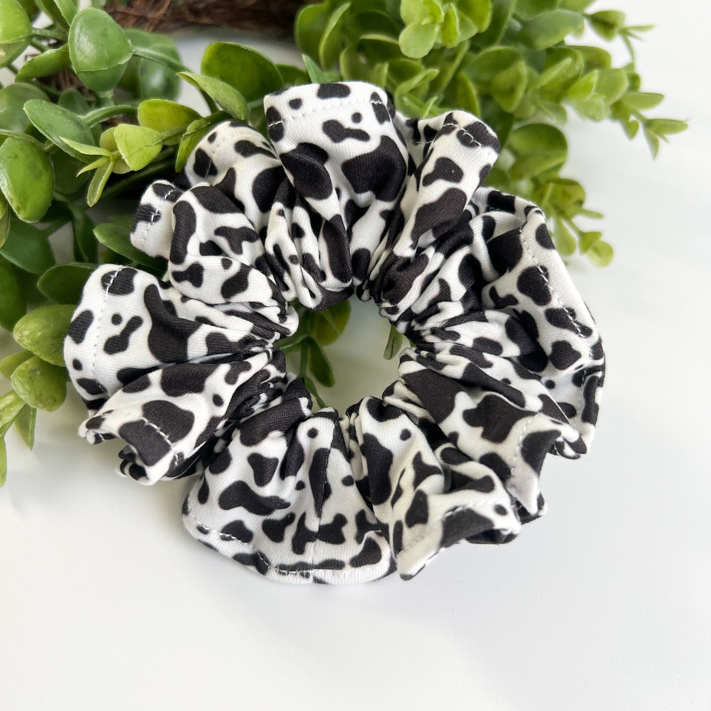 Dainty Cow Print Scrunchies