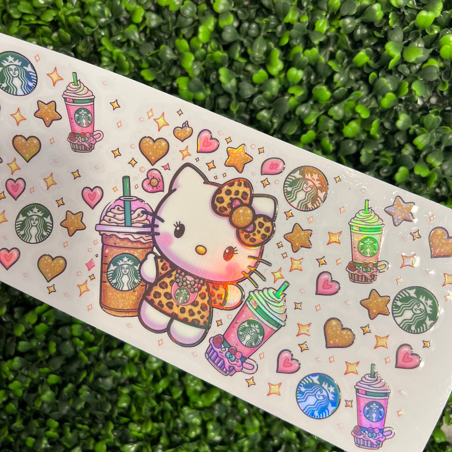 #217 Cat and Coffee Holographic UVDTF WRAPS