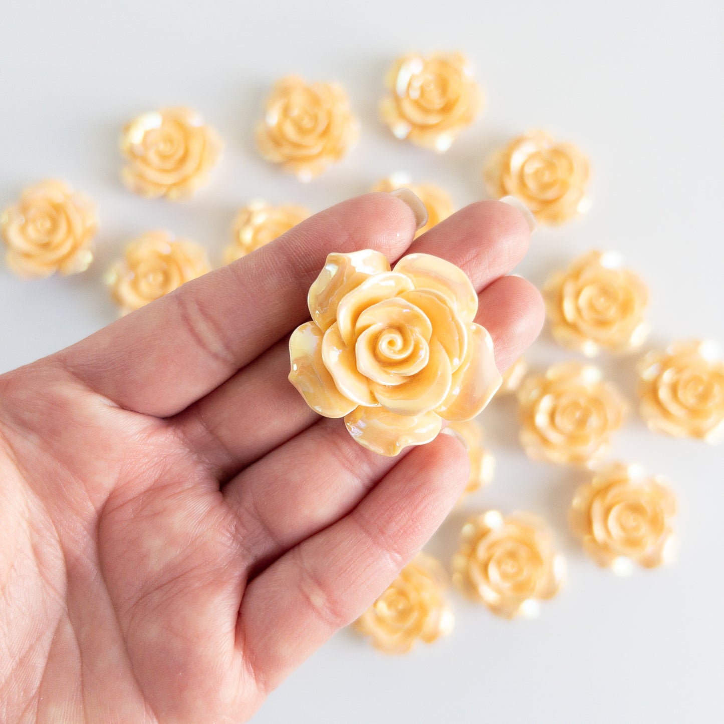 Mixed Flower Flat Back Charms