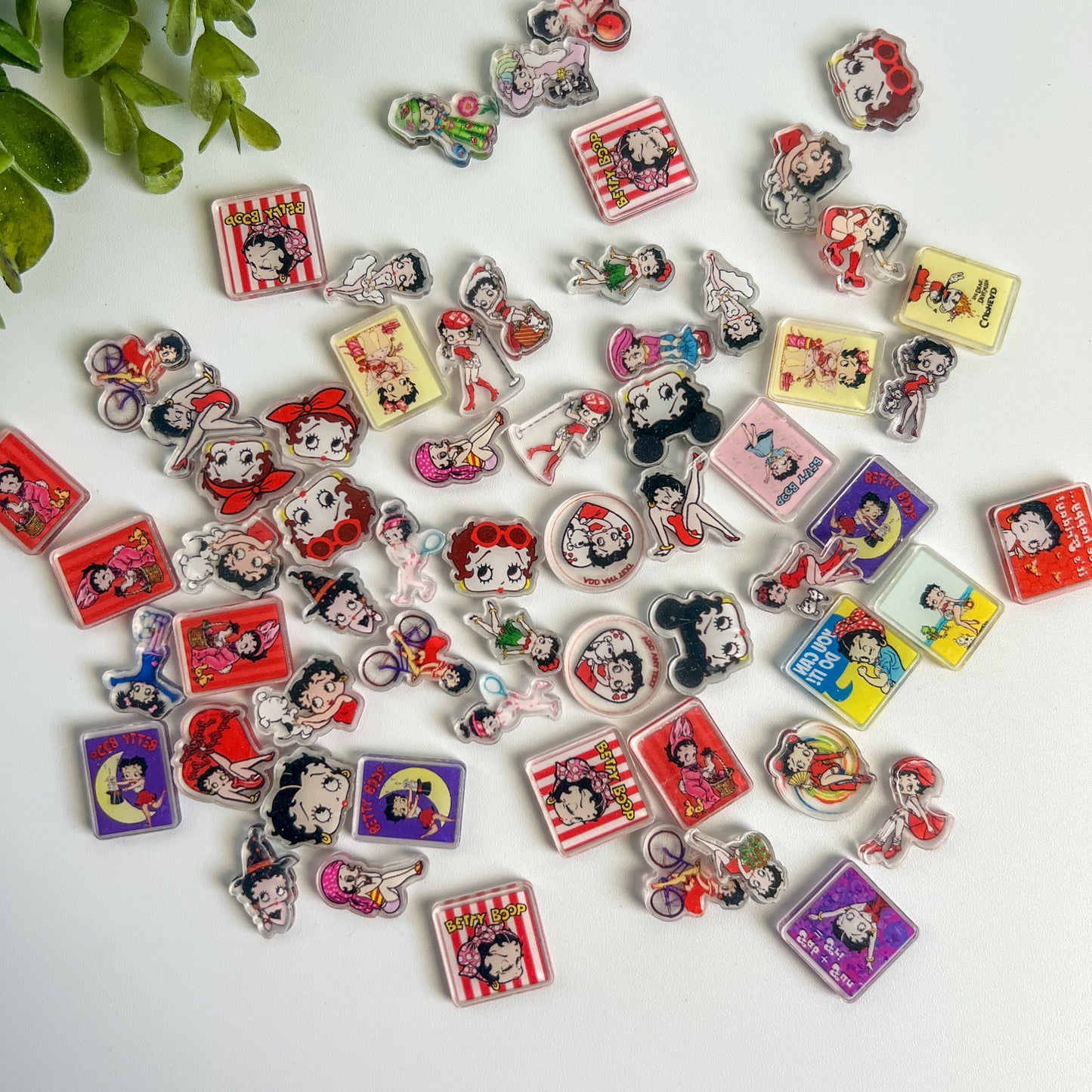 Mini Betty Acrylic Flat Back Charms 15 pcs