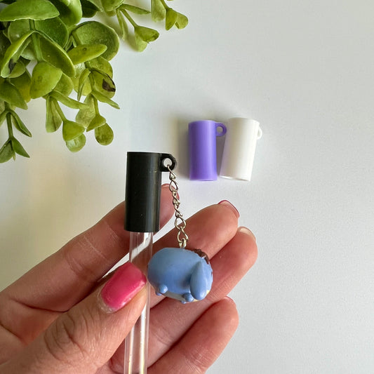 Straw Topper with Attachment for Charm