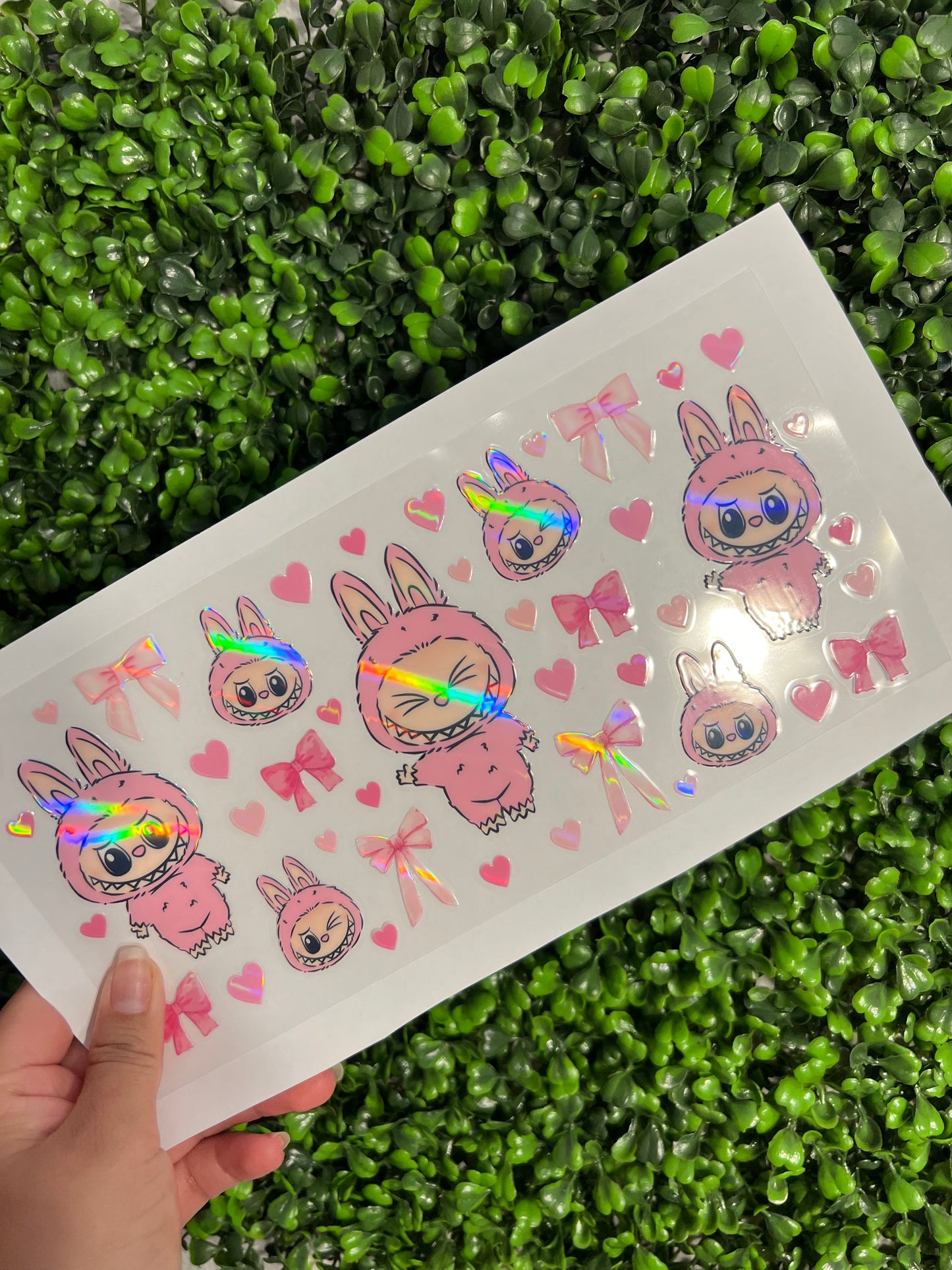 #224 Pink Bubus Holographic UVDTF WRAPS