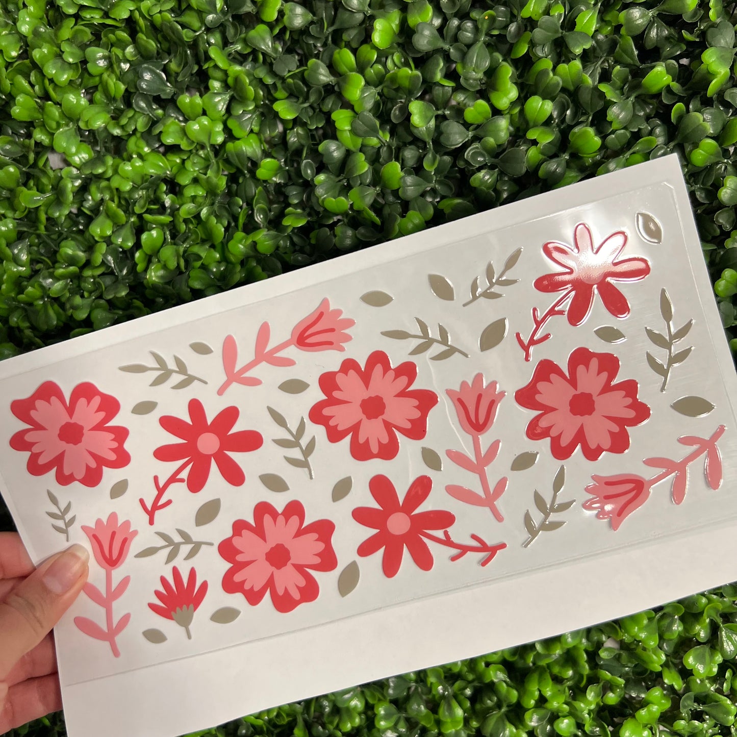 #326 Pink and Tee Floral Single Sided UVDTF WRAPS