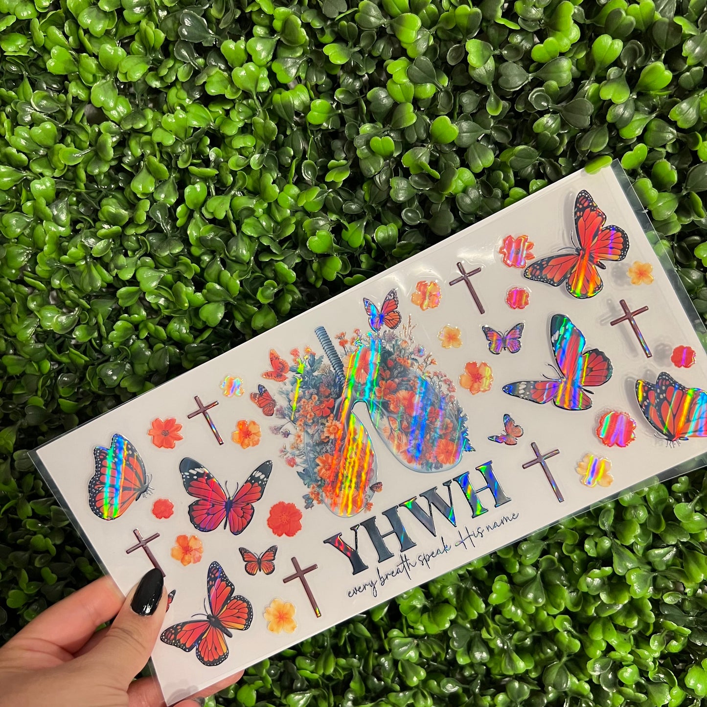G17 YHWH Bible Verse Faith Holographic UVDTF WRAPS