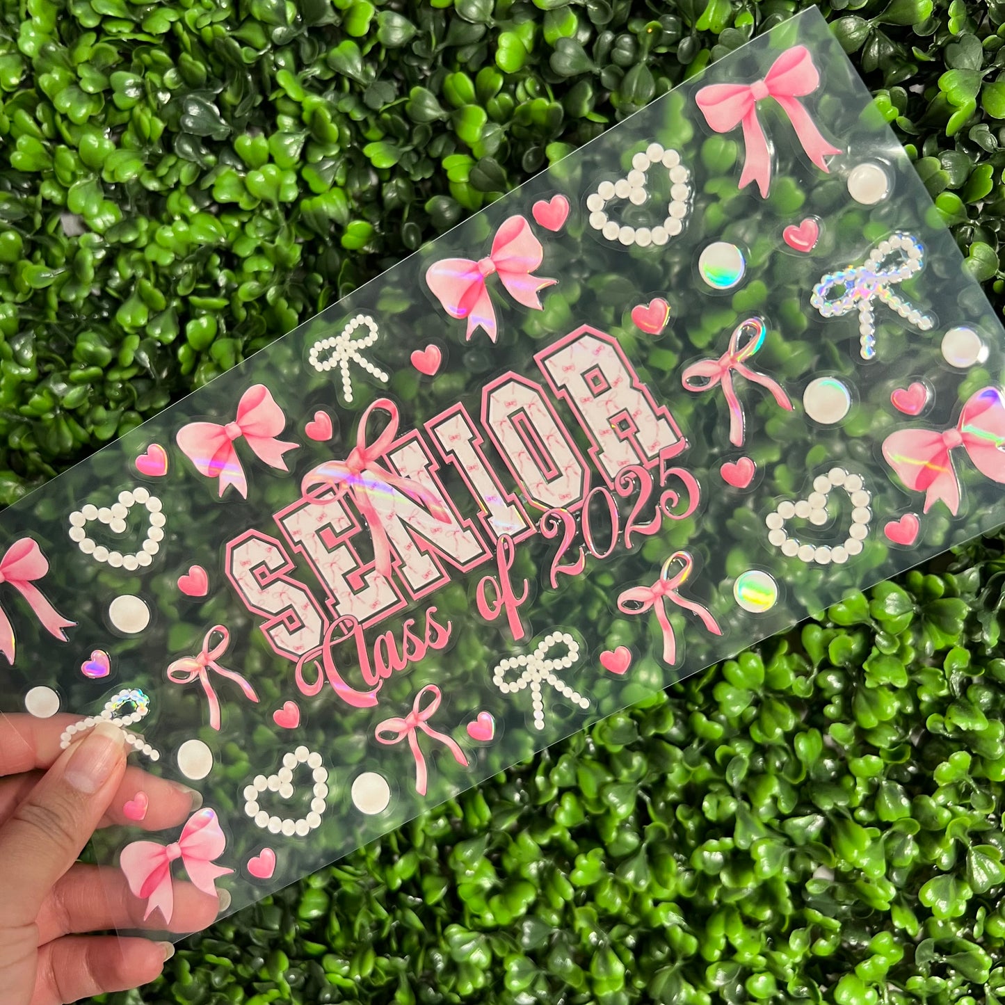 #275 Senior Class of 2025 Pink Coquette Holographic UVDTF WRAPS
