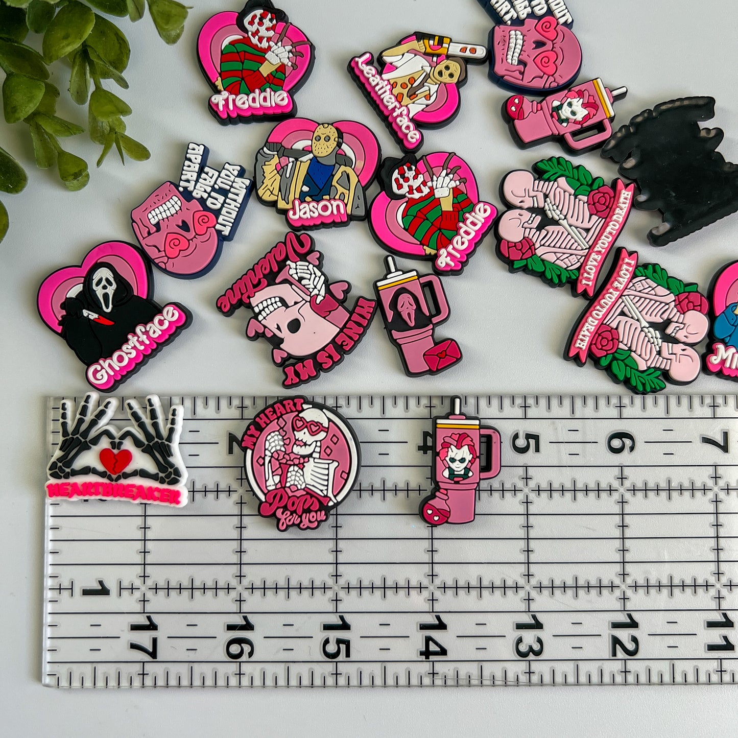 Horror Friends Rubber Flat Back Charms Mixed 8 pcs