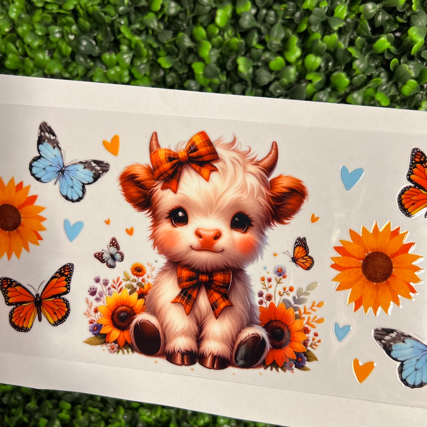 #324 Baby Cow Sunflower Single Sided UVDTF WRAPS