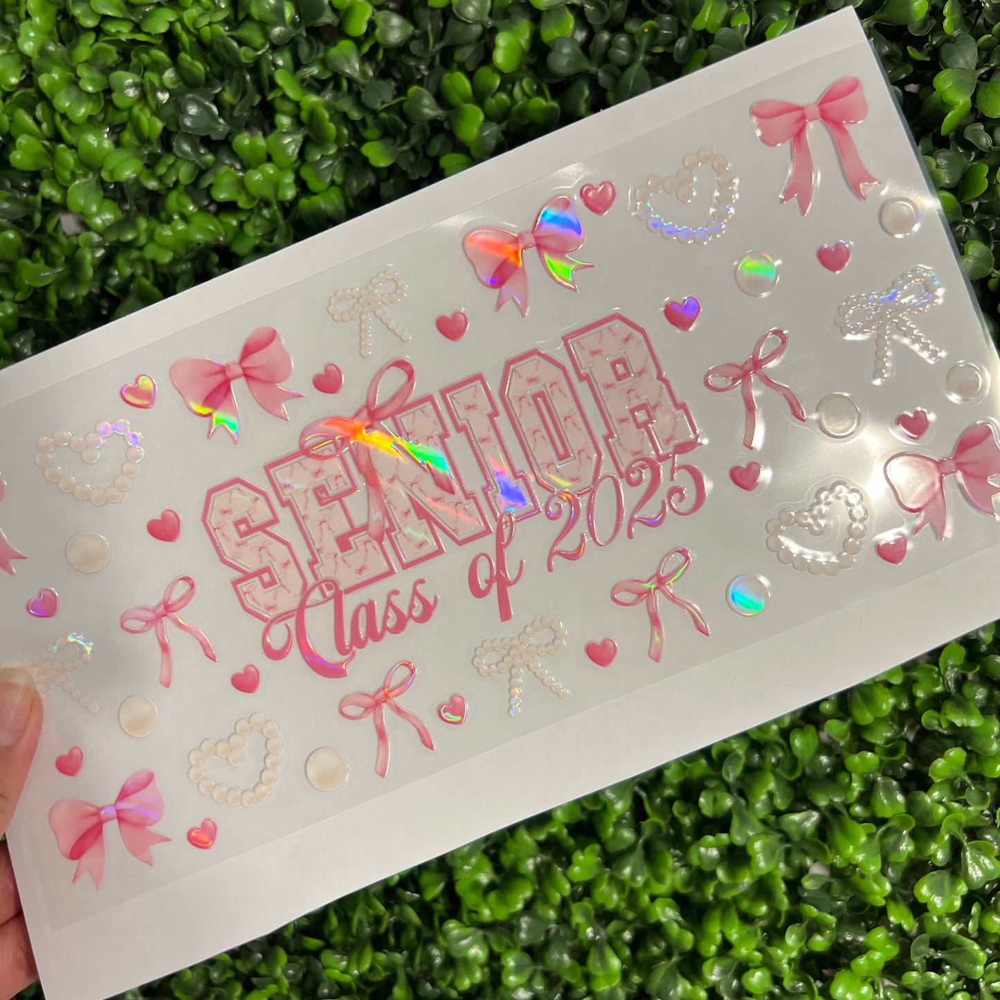 #275 Senior Class of 2025 Pink Coquette Holographic UVDTF WRAPS