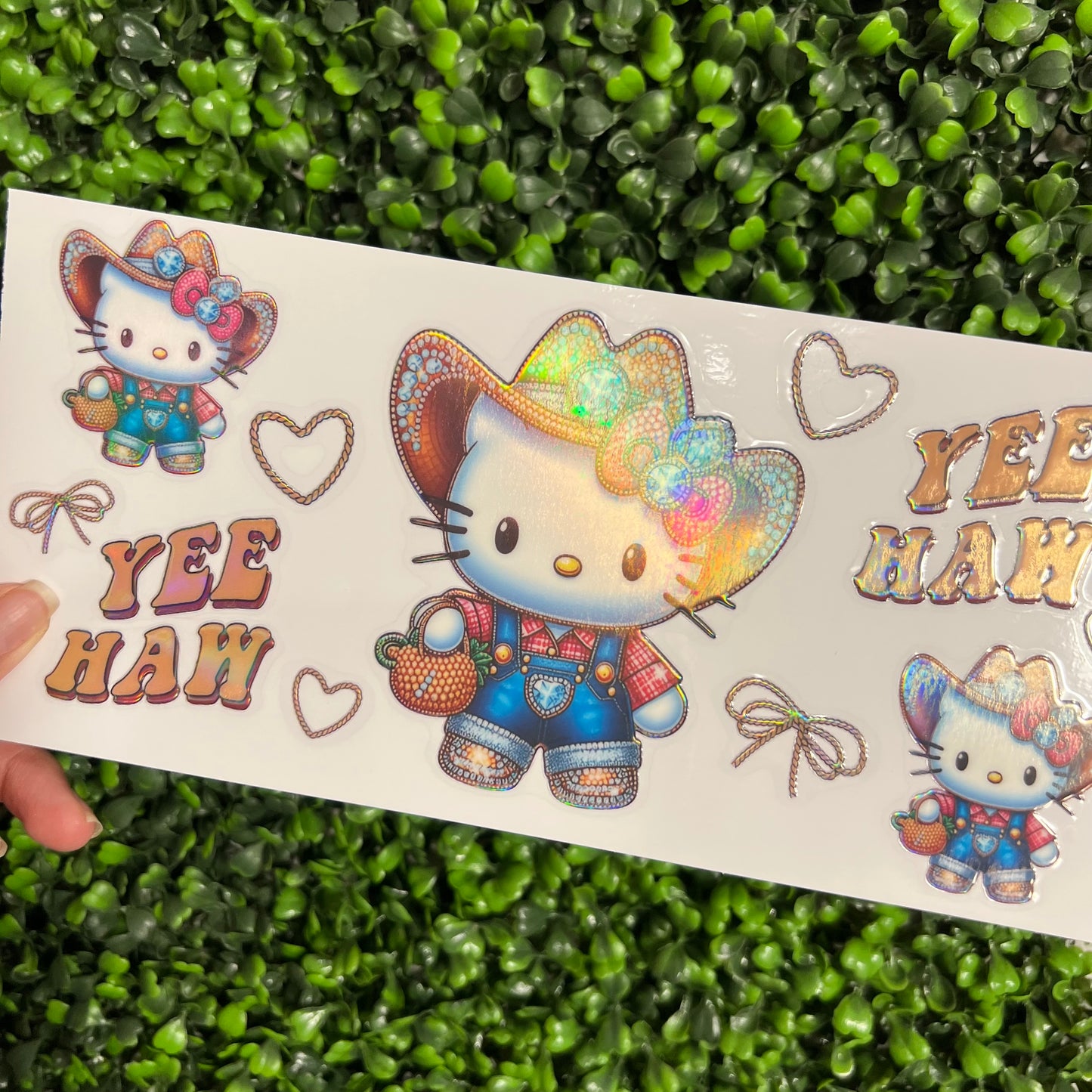 Q13 Western Cat Yeehaw Holographic UVDTF WRAPS