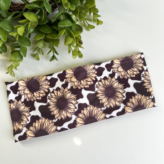 Sunflower Cow Print Turban Headbands