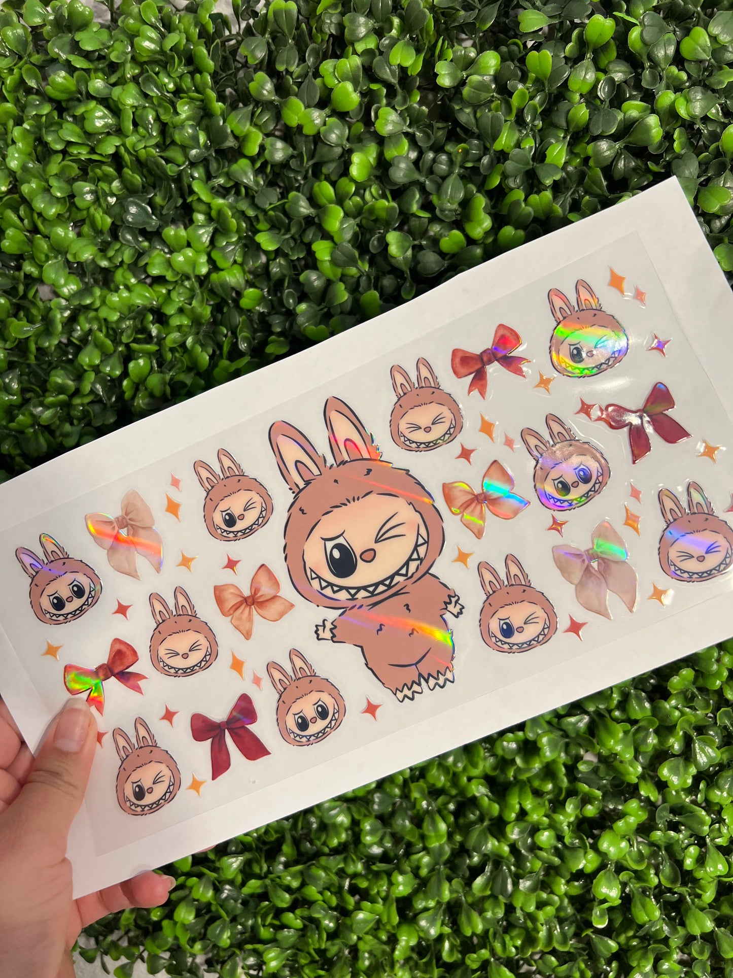 #227 Brown Bubus Holographic UVDTF WRAPS