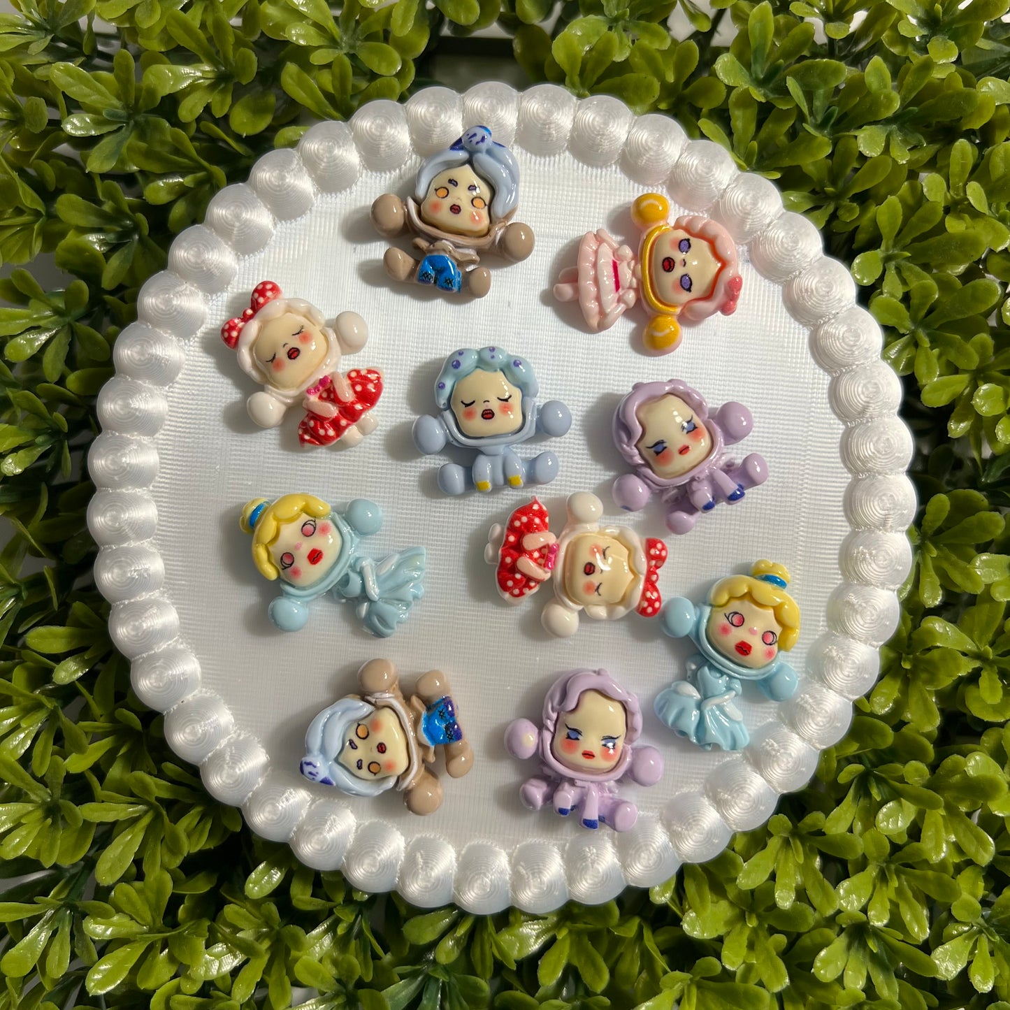 Small Skull Panda Flat Back Charms Mixed 6 pcs
