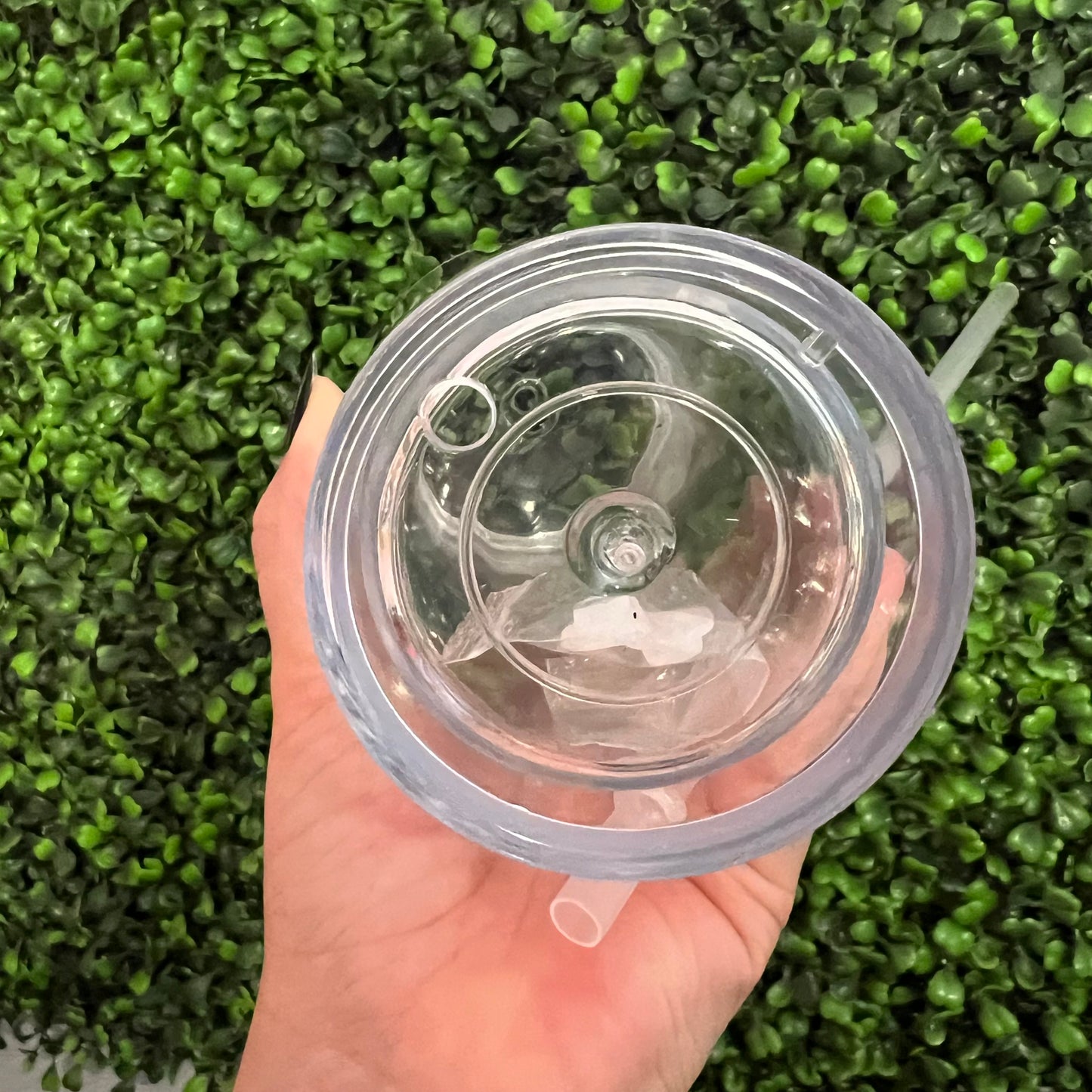 Cup Blanks Snow Globe Tumbler 24 oz Double Walled with PreDrilled Hole Matching Colored Lids and Straws