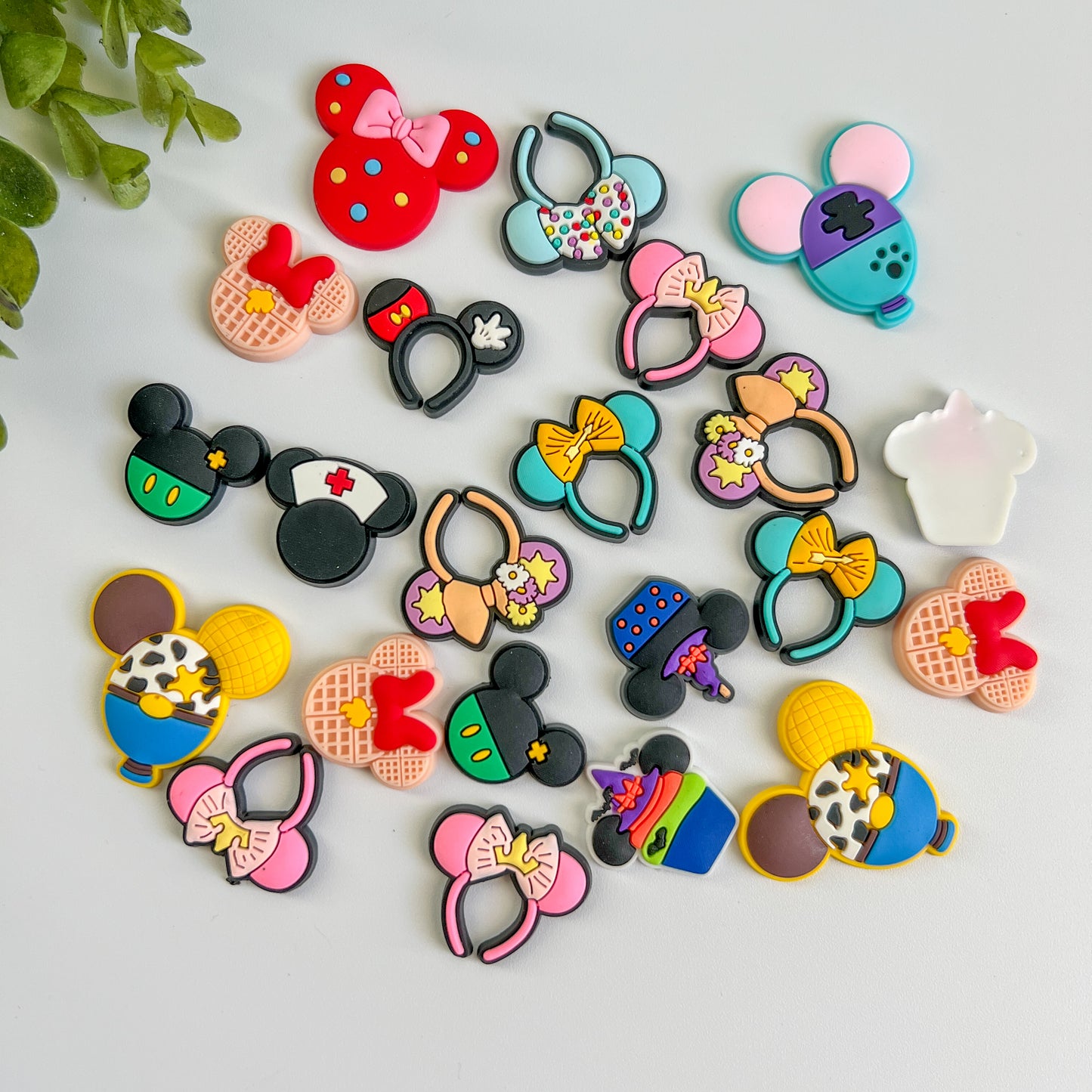 Nouse Ears Rubber Flat Back Charms Mixed 8 pcs