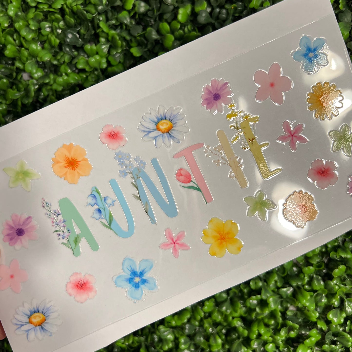 C3 Auntie Pastel Floral Single Sided UVDTF WRAPS