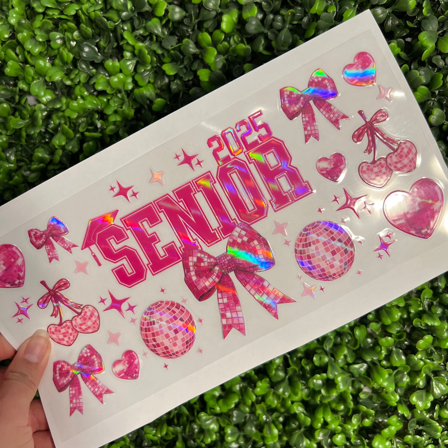 #278 Senior Class of 2025 Pink Disco Holographic UVDTF WRAPS