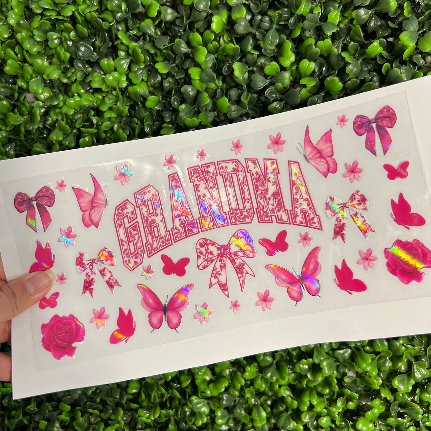#246 Grandma Floral Butterflies Holographic UVDTF WRAPS