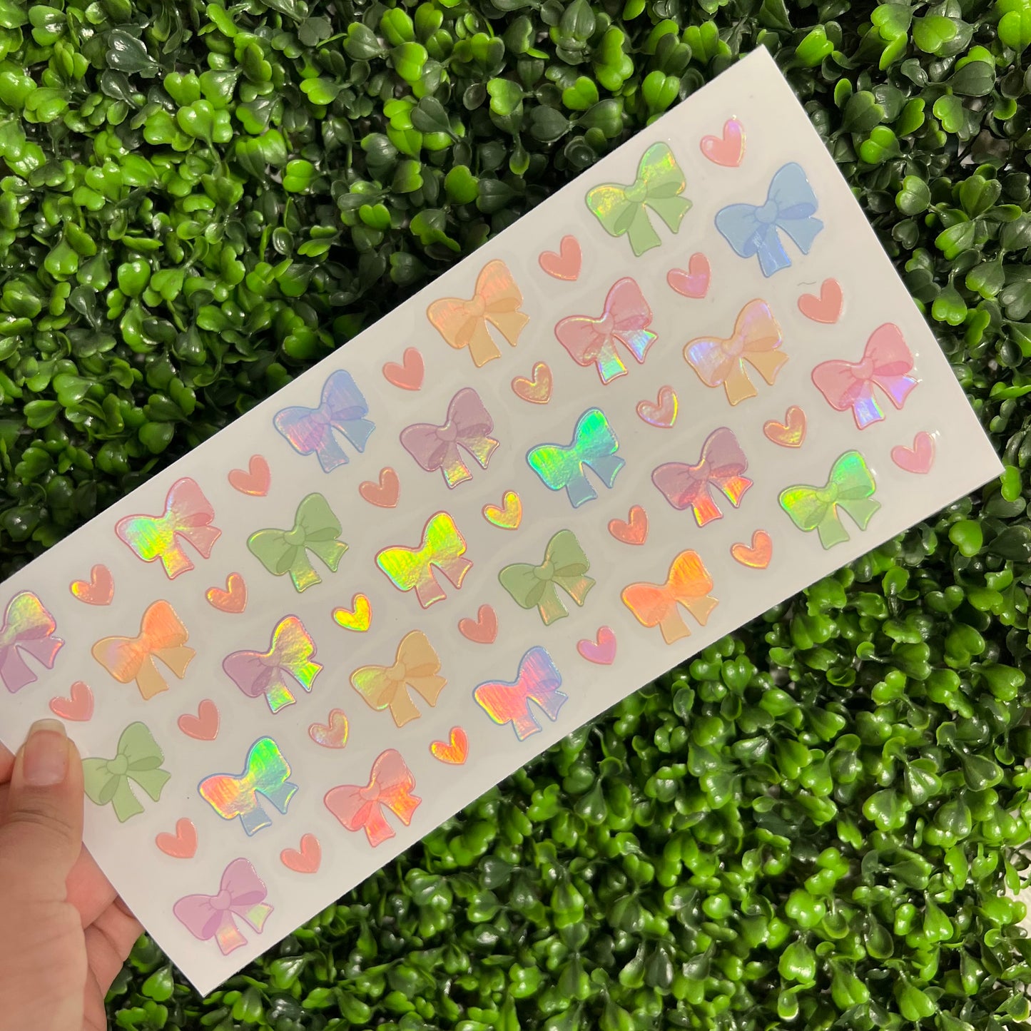 #335 Dainty Pastel Bows Holographic UVDTF WRAPS