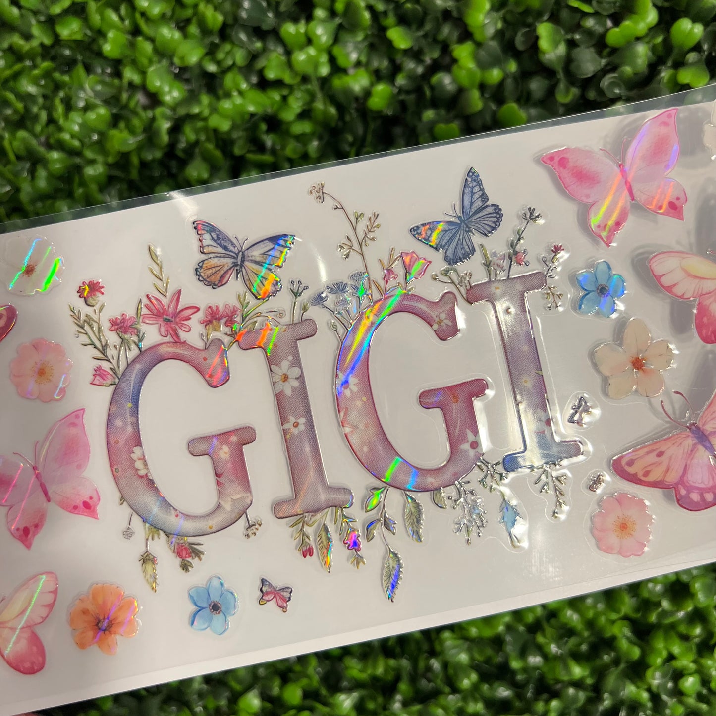 B6 Gigi Butterflies and Floral Holographic UVDTF WRAPS