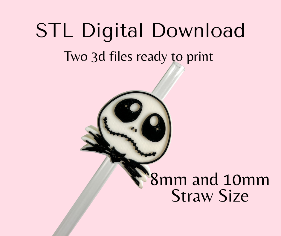 Skeleton Straw Topper 8mm and 10mm Size Digital Download