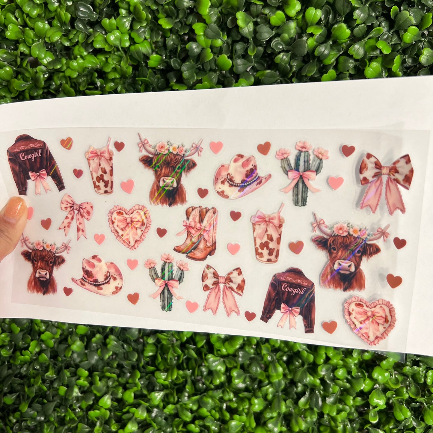 P3 Pink Coquette Western Holographic UVDTF WRAPS