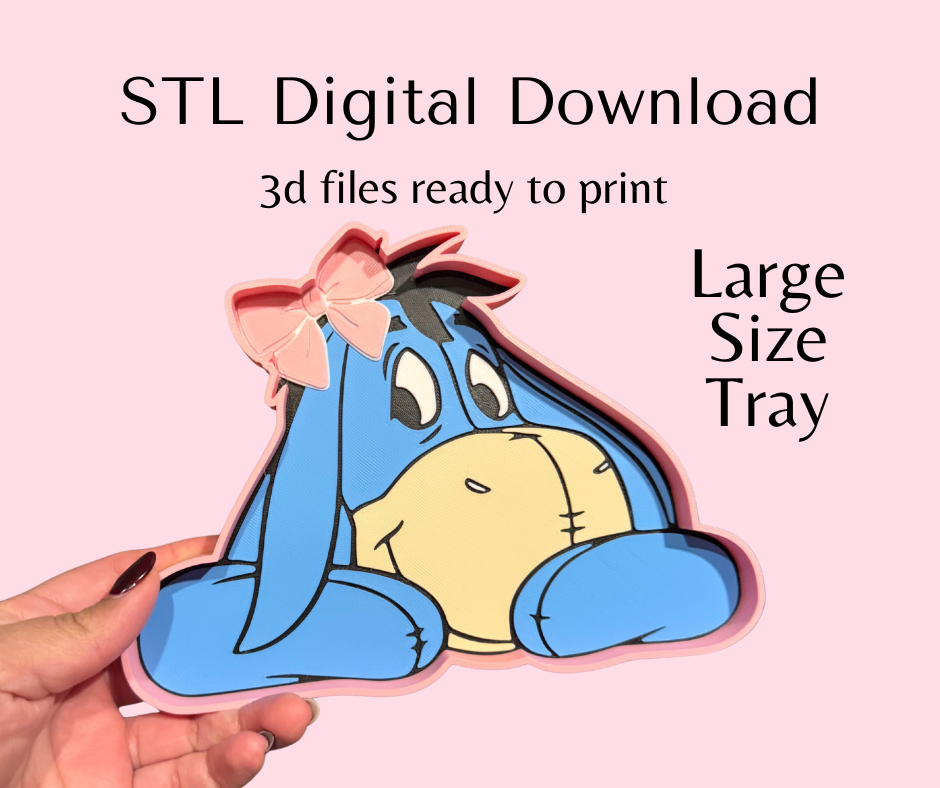 Donkey with Bow Trinket Tray Multi Use Tray Digital Download