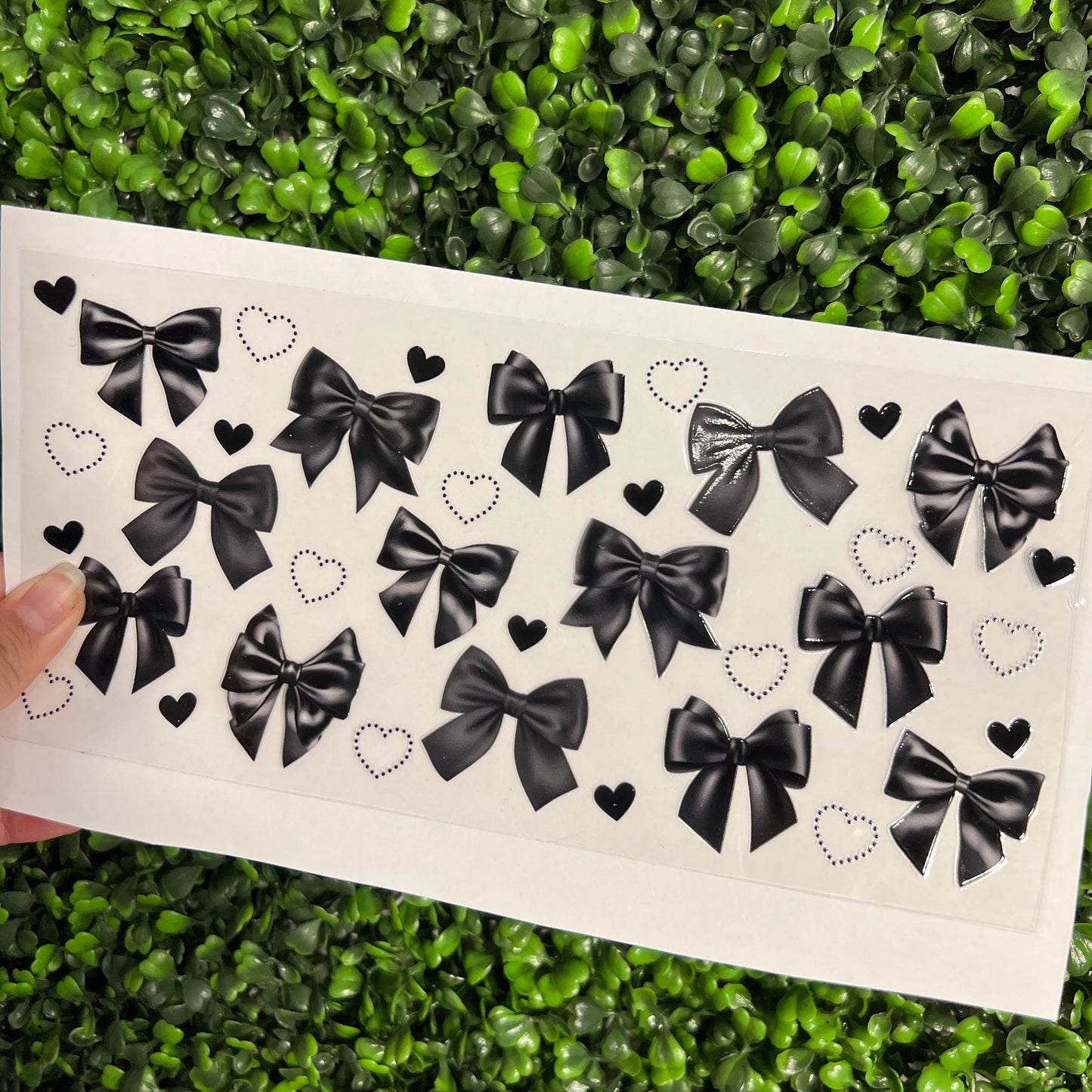 #301 Black Coquette Bows Double Sided UVDTF WRAPS
