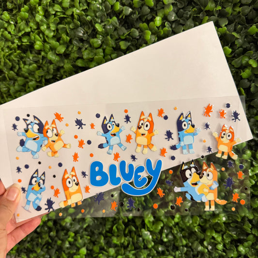 U12 Blue & Orange Dog Single Sided UVDTF WRAPS