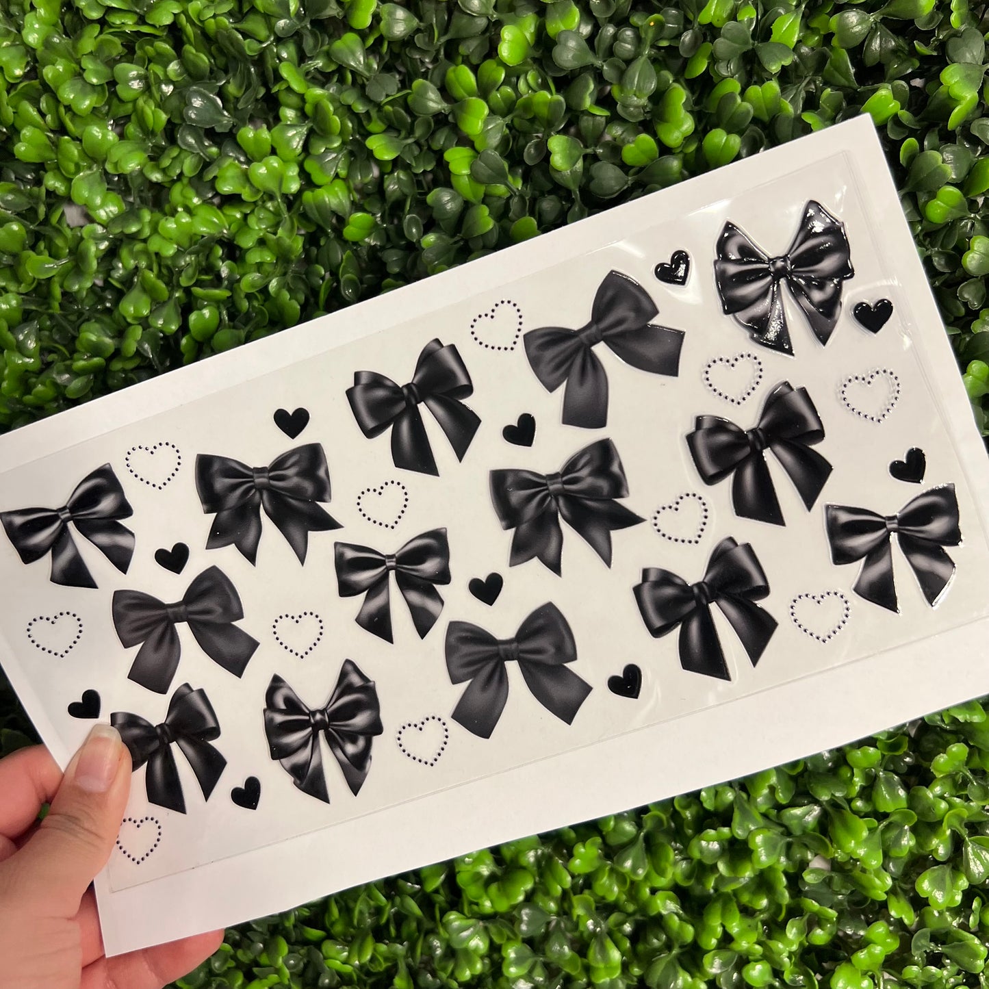 #301 Black Coquette Bows Double Sided UVDTF WRAPS