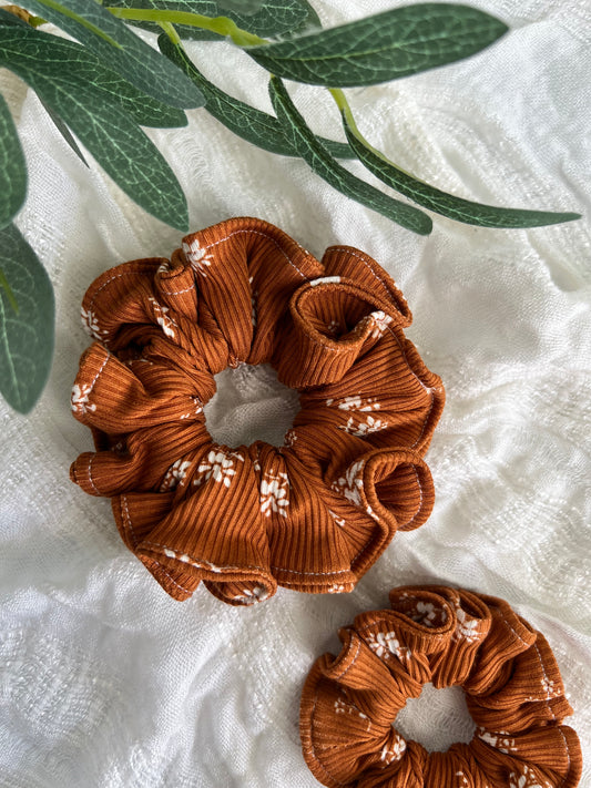 Copper Floral Scrunchies