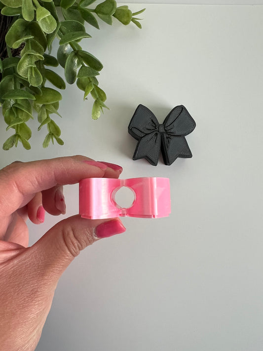 Preppy Bow Straw Topper