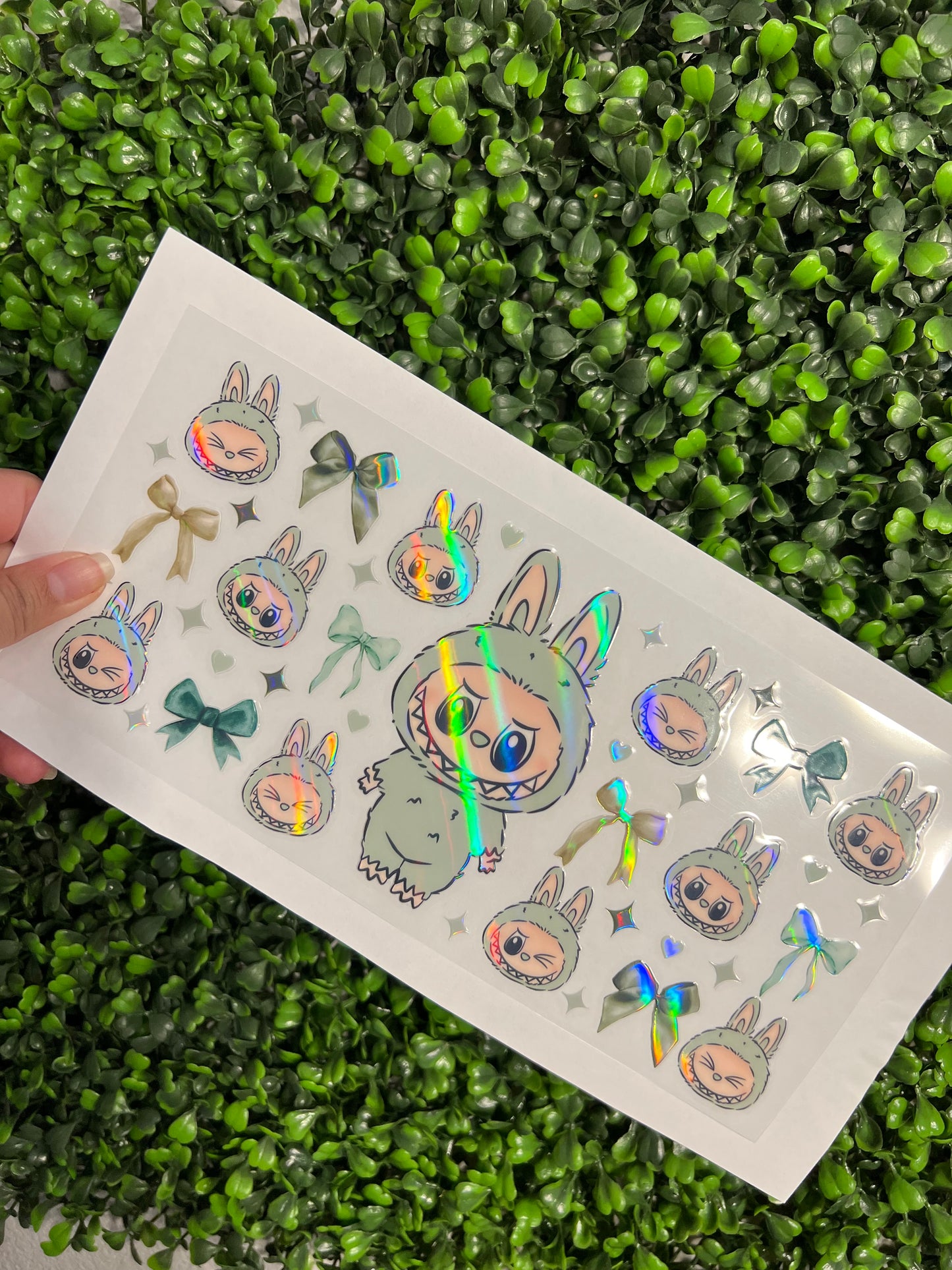 #225 Green Bubus Holographic UVDTF WRAPS