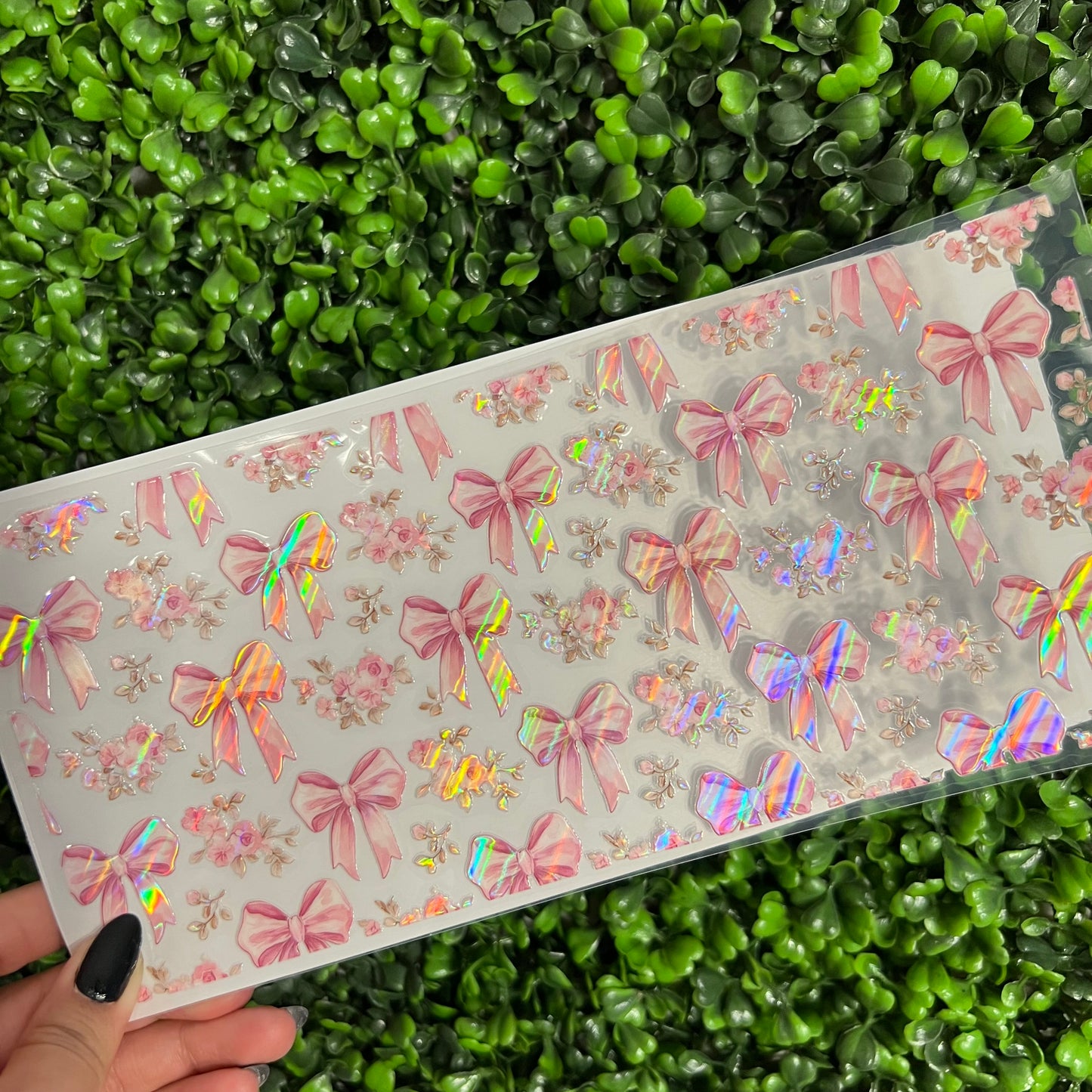 K13 Vintage Bows and Floral Holographic UVDTF WRAPS