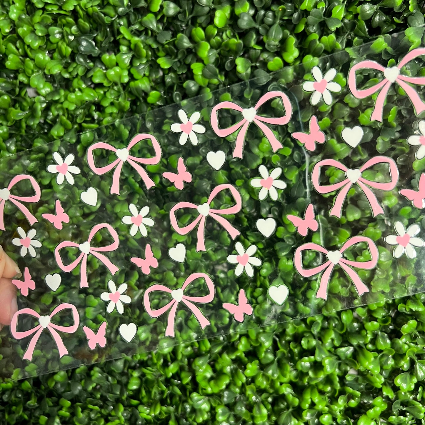 #304 Baby Pink Coquette Bows and Floral Double Sided UVDTF WRAPS