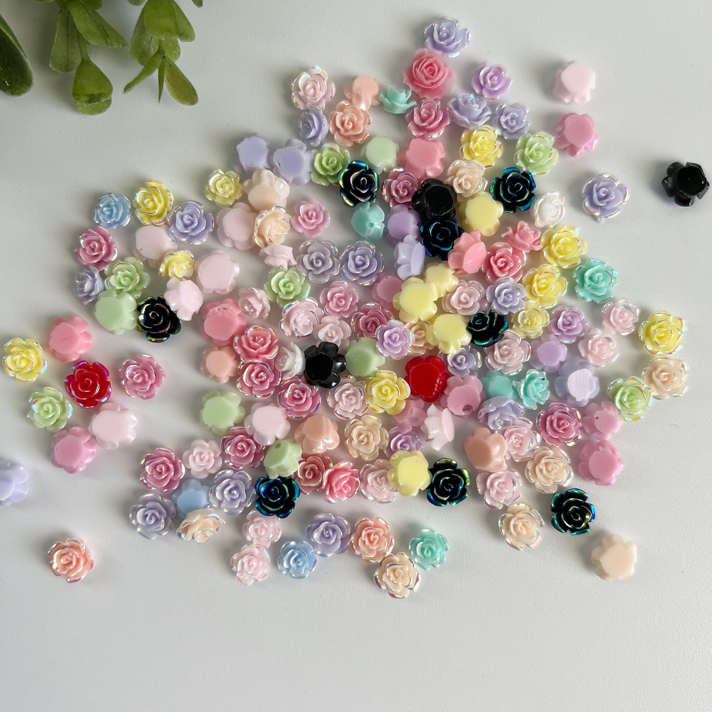 Mini Roses Charms Mixed Colors 70 pcs