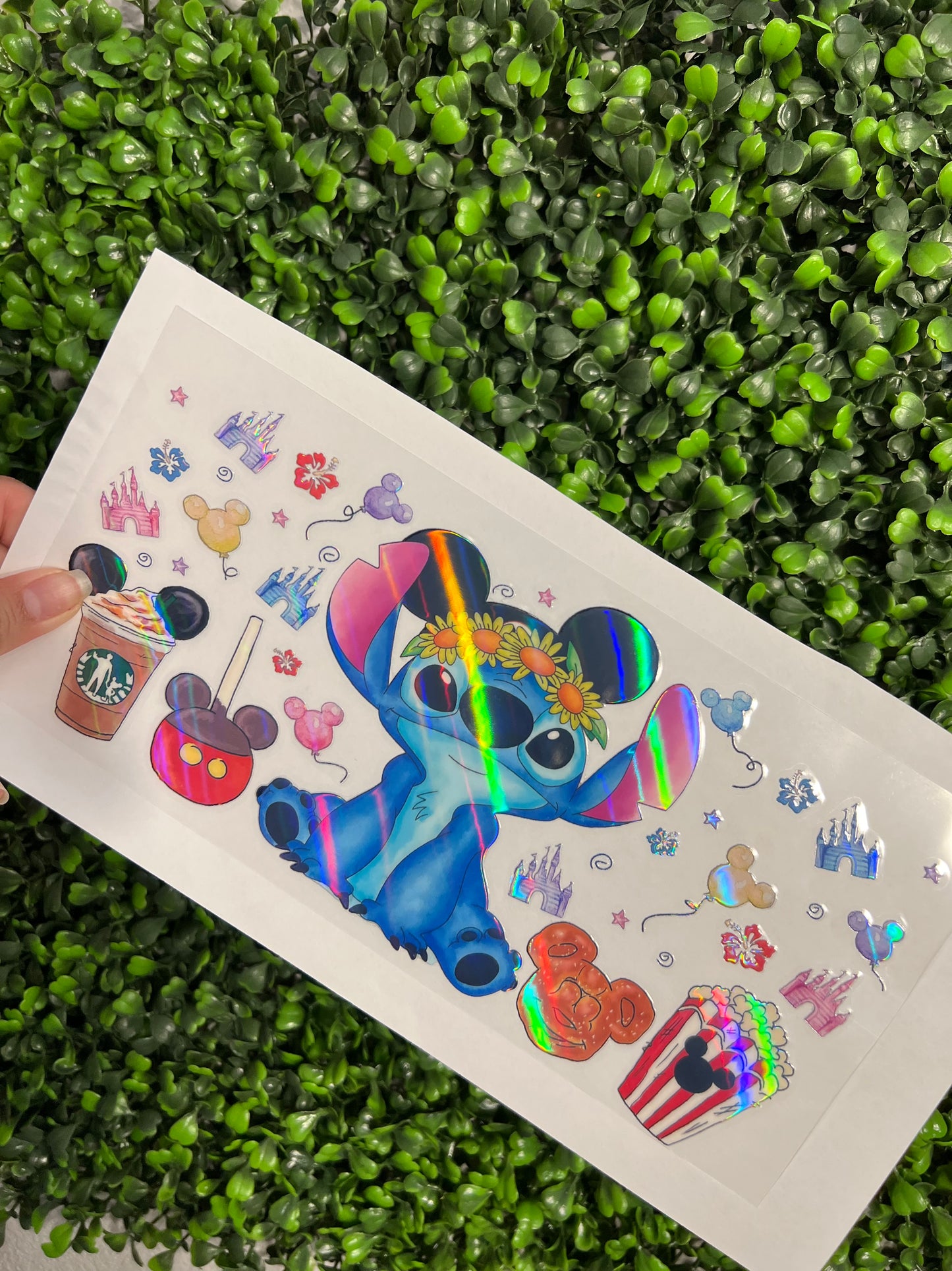 #231 Blue Alien and Snacks Holographic UVDTF WRAPS