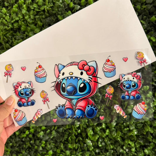 T11 Alien with Cat Hoodie Single Sided UVDTF WRAPS