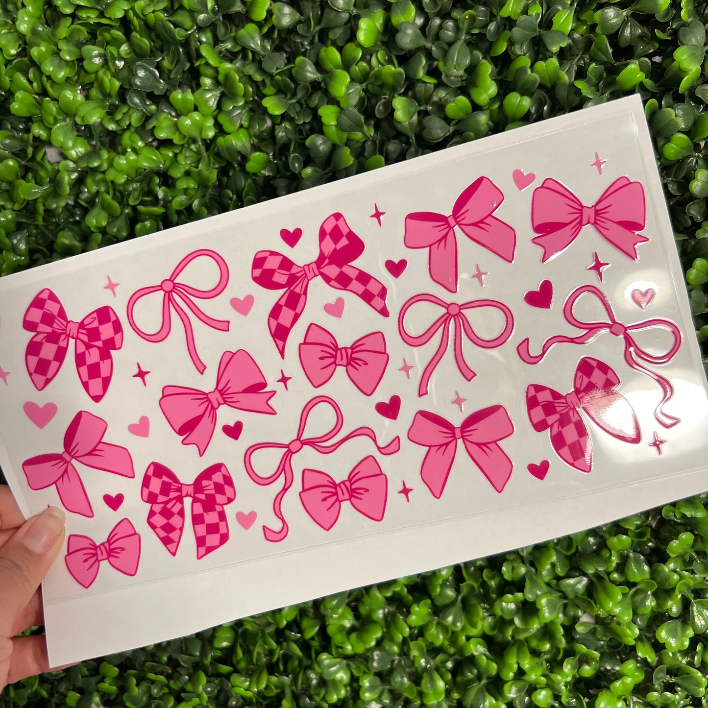 #305 Hot Pink Coquette Bows Single Sided UVDTF WRAPS