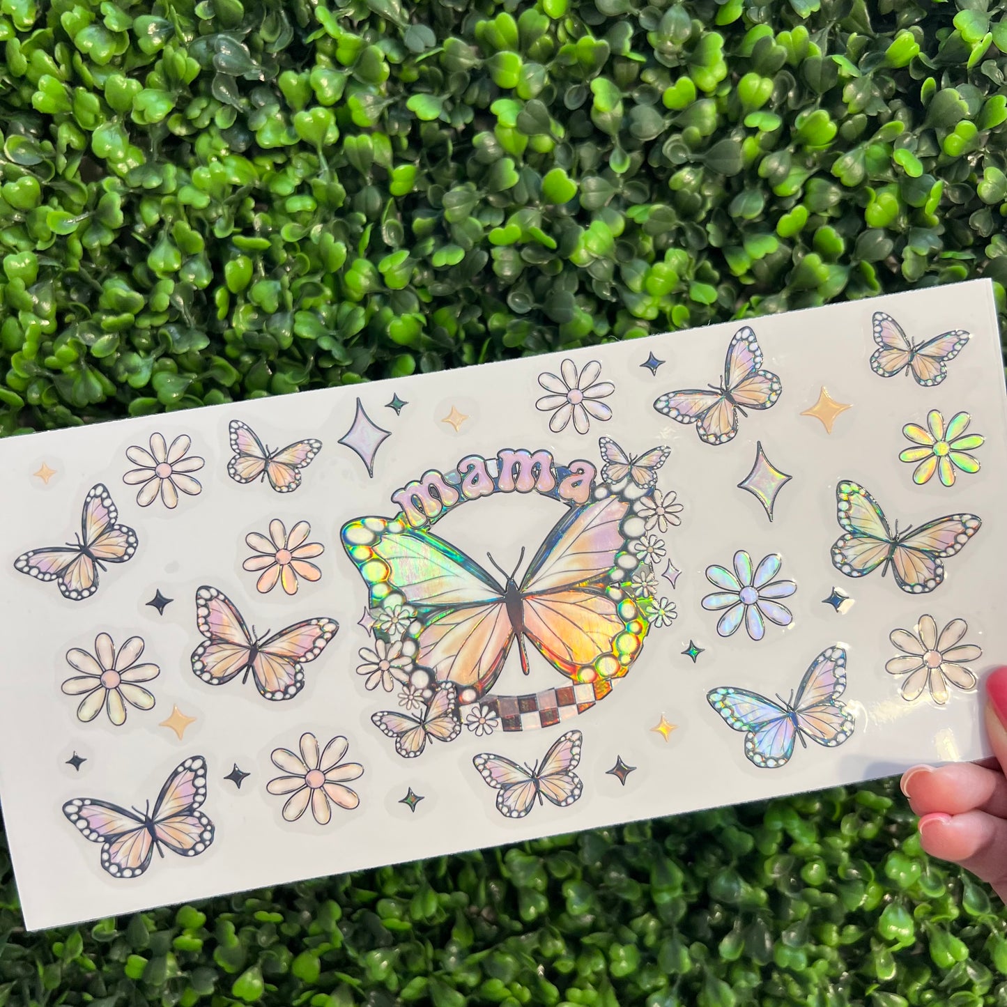 #105 Mama Butterfly Holographic UVDTF WRAPS