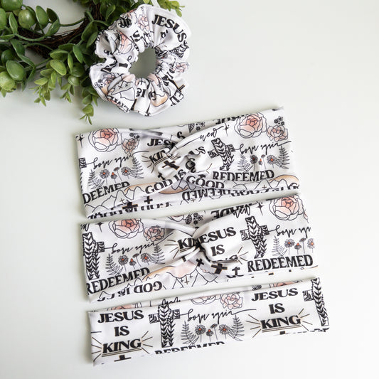 Jesus is King Turban Headbands