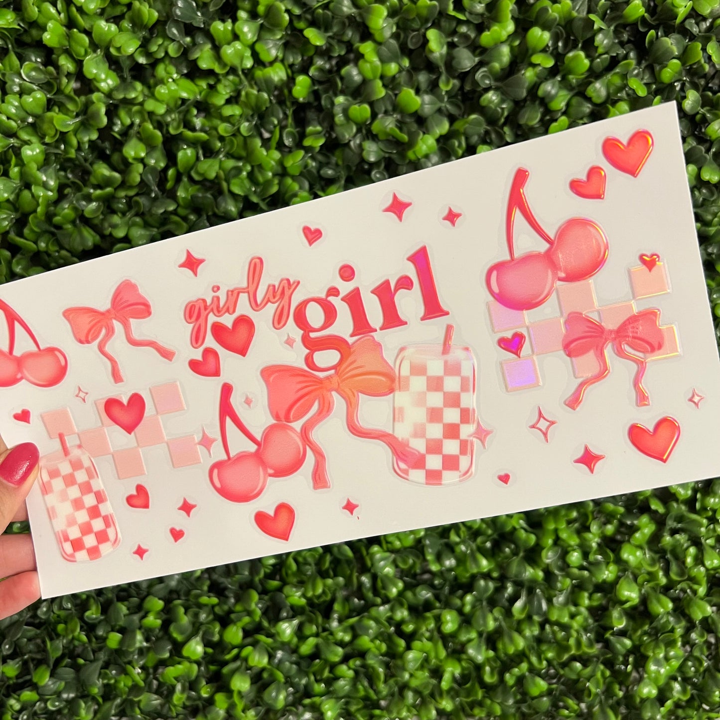 K11 Girly Girl Pink Holographic UVDTF WRAPS