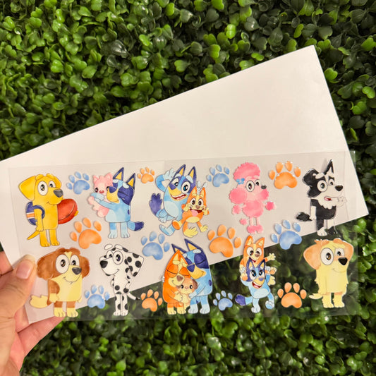 U11 Blue Dog Single Sided UVDTF WRAPS