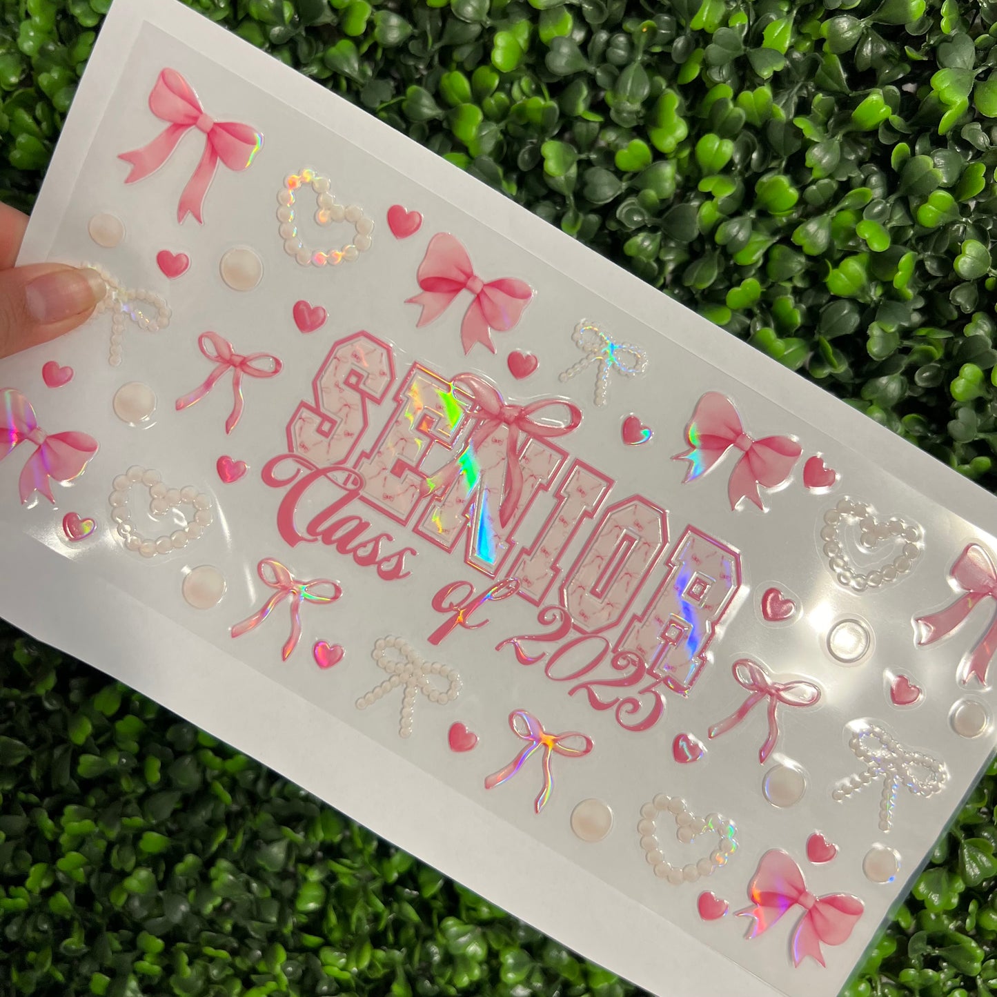 #275 Senior Class of 2025 Pink Coquette Holographic UVDTF WRAPS