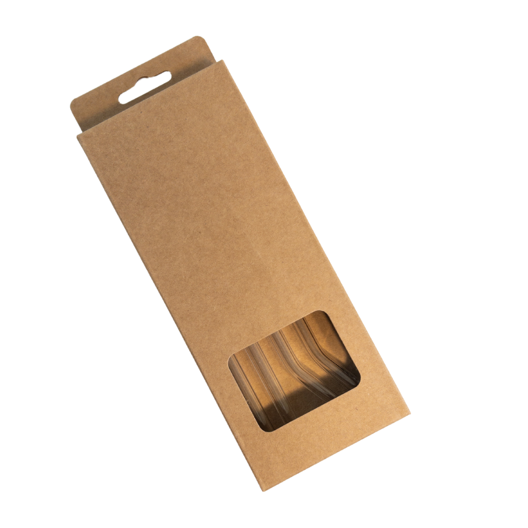 Glass Straw with Brush Pack of Four