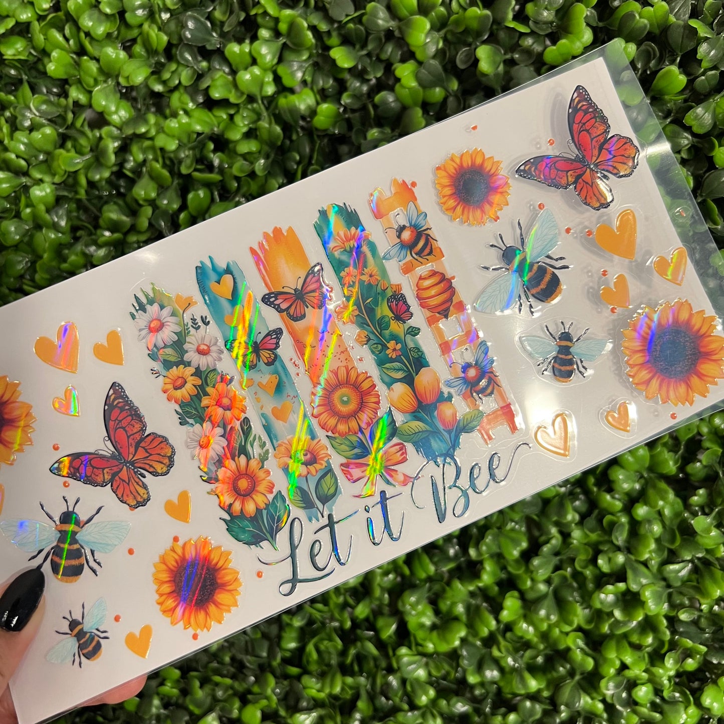 i8 Let it Bee Sunflowers Holographic UVDTF WRAPS