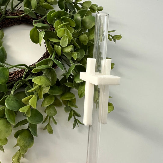 Dainty Cross Straw Topper