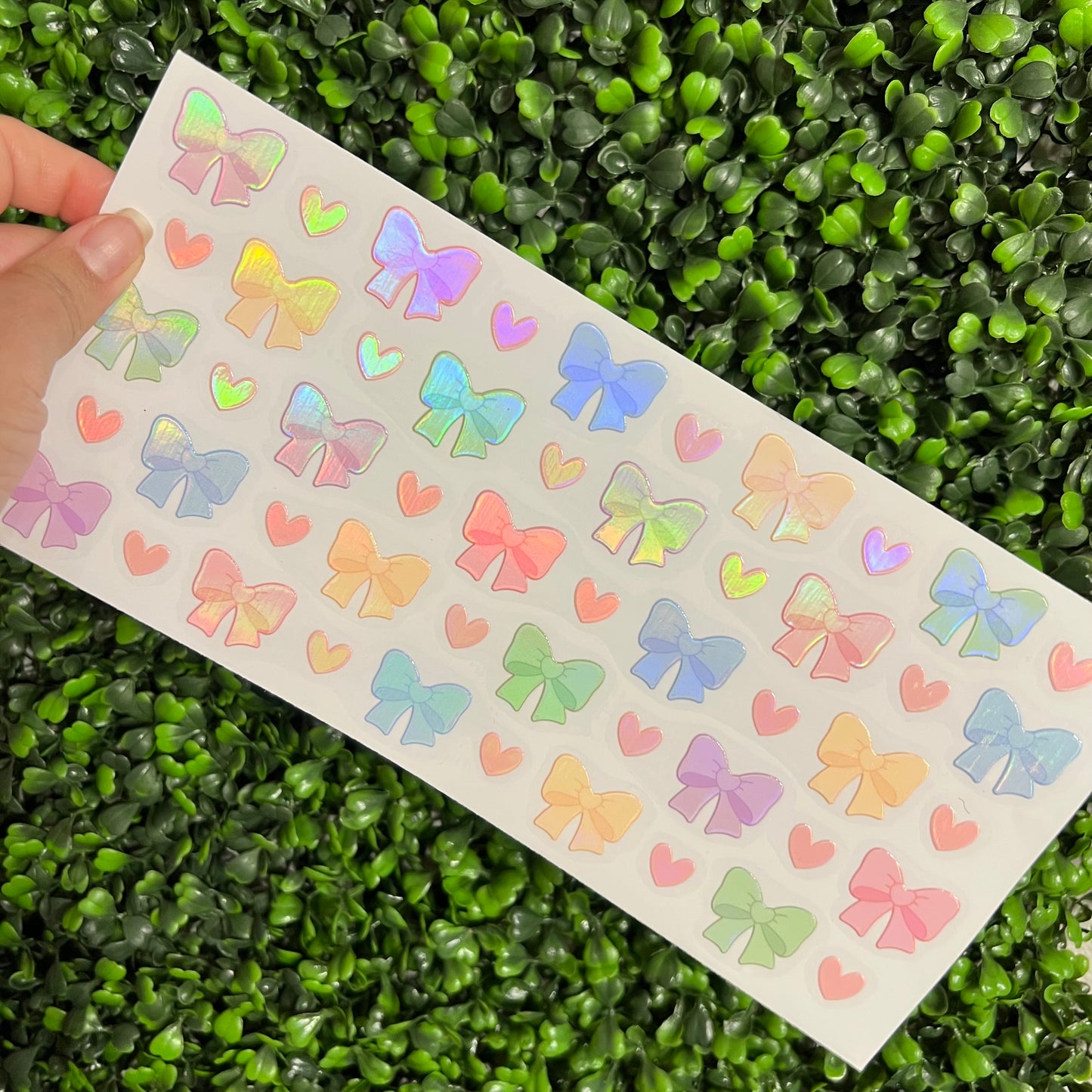 #335 Dainty Pastel Bows Holographic UVDTF WRAPS