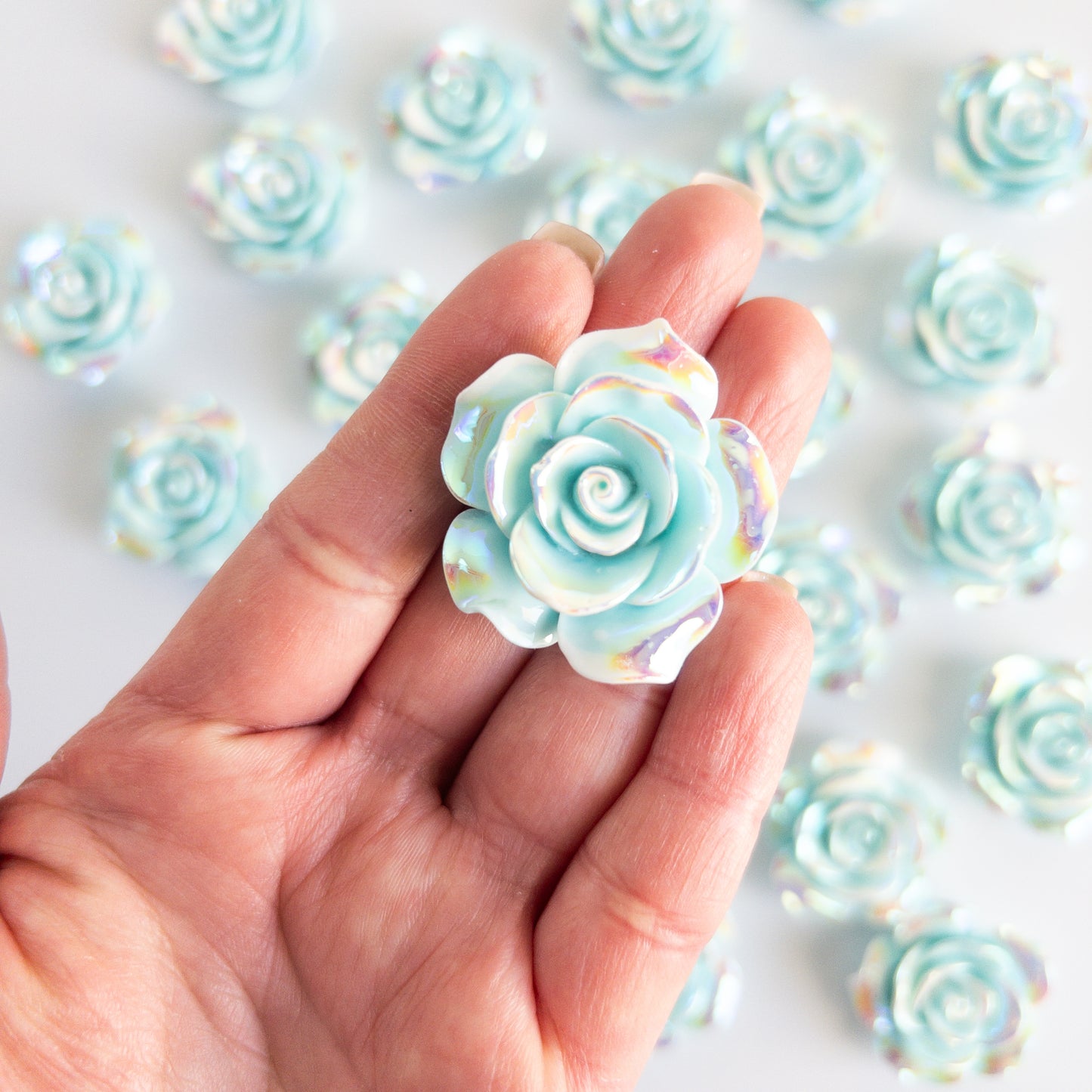 Mixed Flower Flat Back Charms