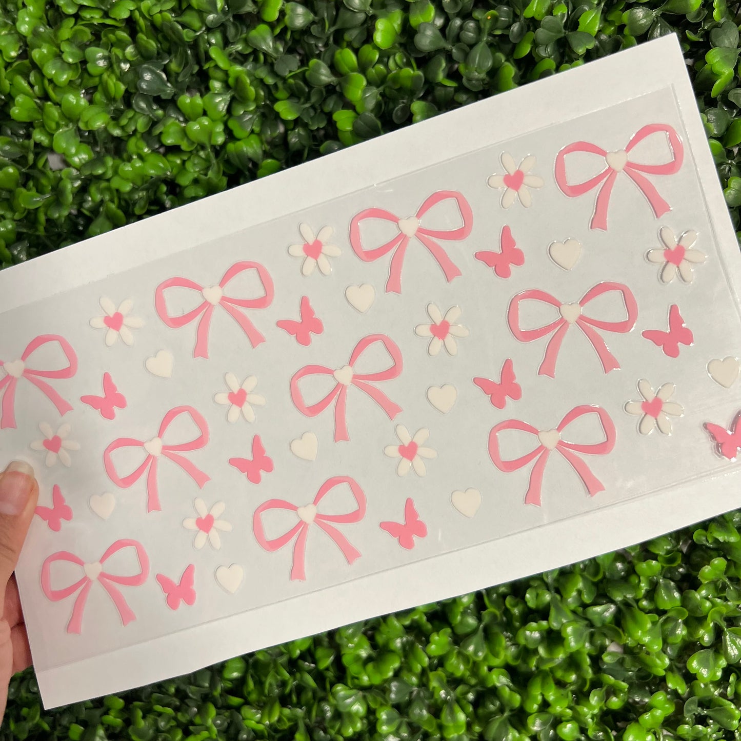 #304 Baby Pink Coquette Bows and Floral Double Sided UVDTF WRAPS